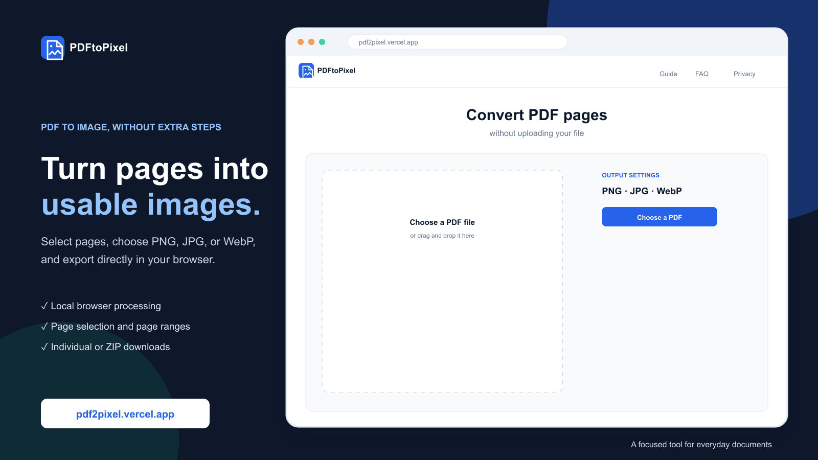 PDFtoPixel interface