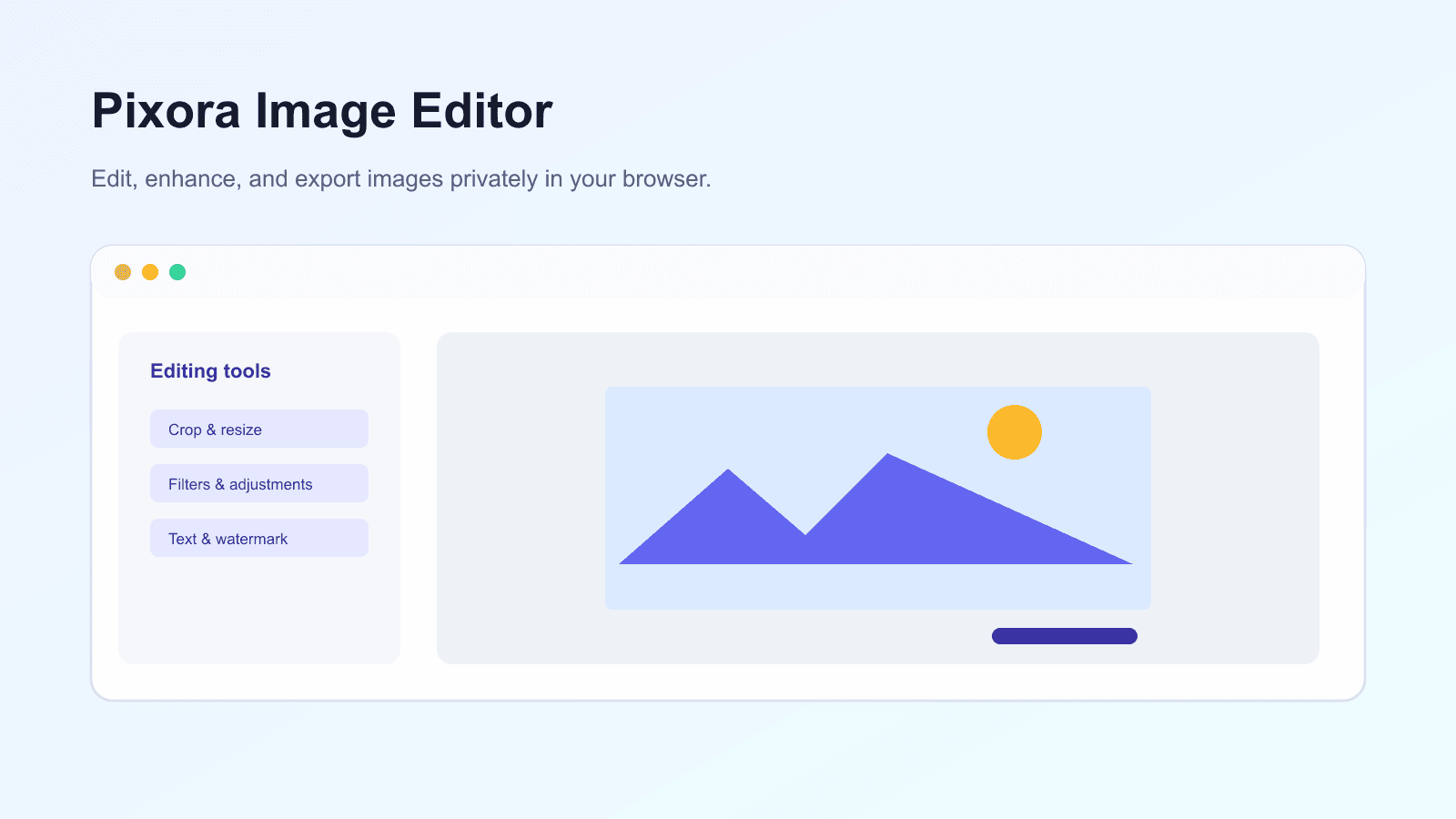 Pixora Image Editor interface