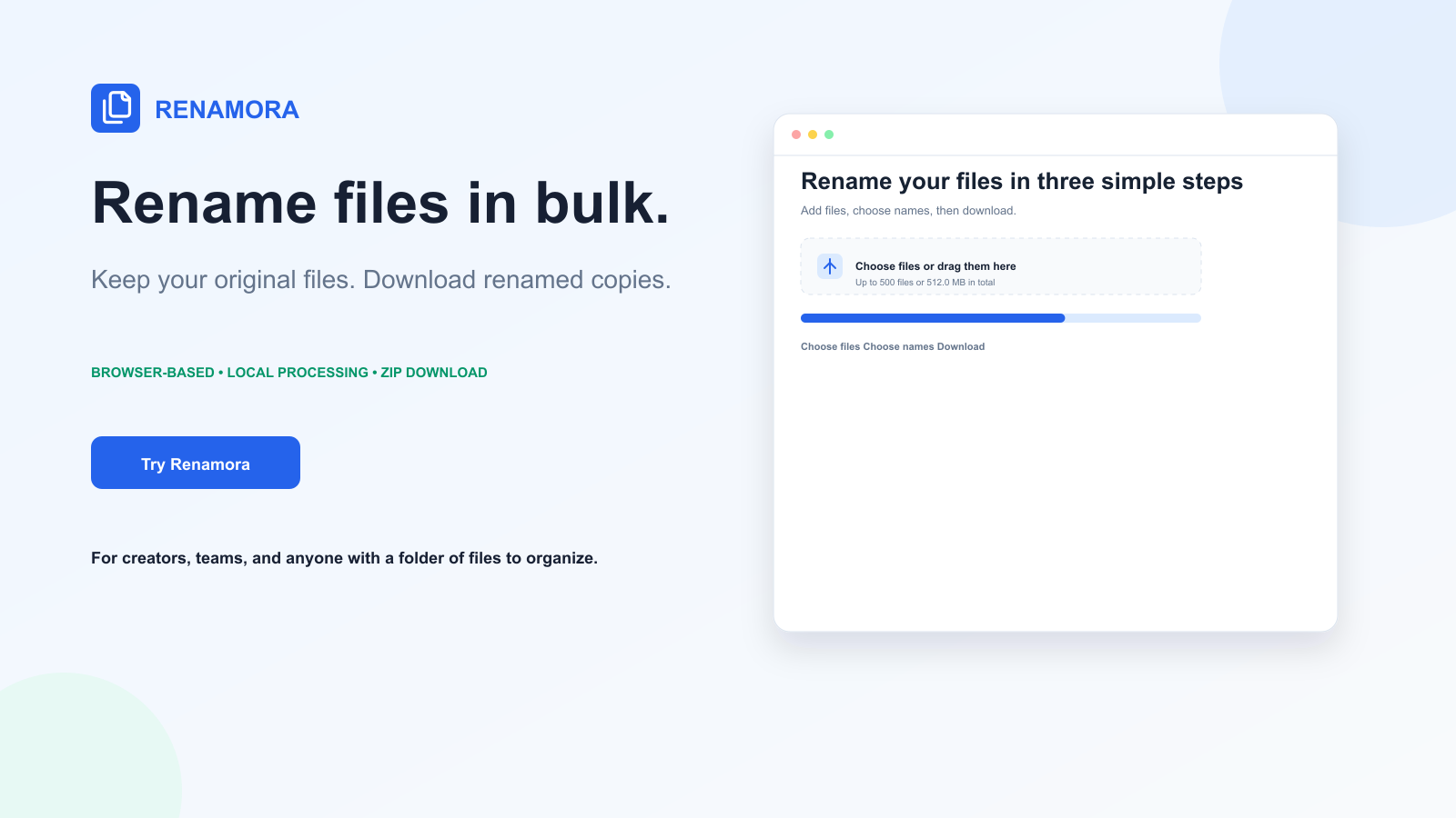 Renamora interface